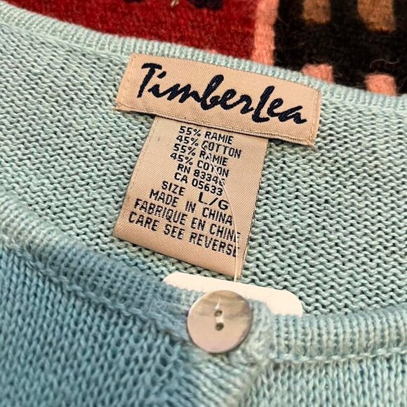Vintage NWT deadstock floral embroidered knit cardigan Timberlea - Large - Picture 8 of 8